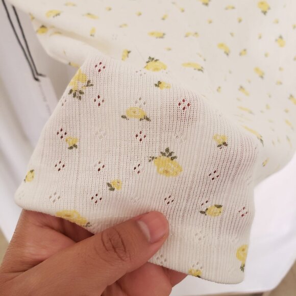 Urban Nation Woman White Yellow Floral Pattern Breathable Cute Shirt Size M - Picture 12 of 15